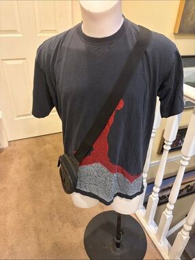 Jordan Black Graphic Tee with Red & Gray Jumpman Design plus Jordan bag
